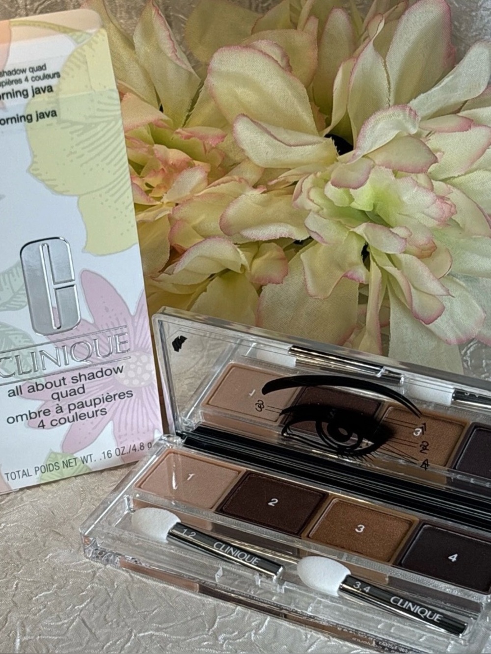 Clinique All About Shadow Quad - 03 MORNING JAVA Neutral Full Size NIB